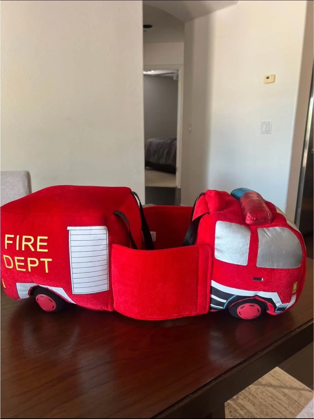 Plush Red Fire Truck Kids Costume - Fire Dept